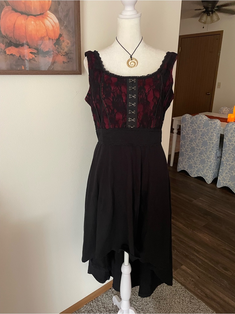 Royal Bones 90s Y2K Grunge Gothic Lace Corset High Low Dress XL